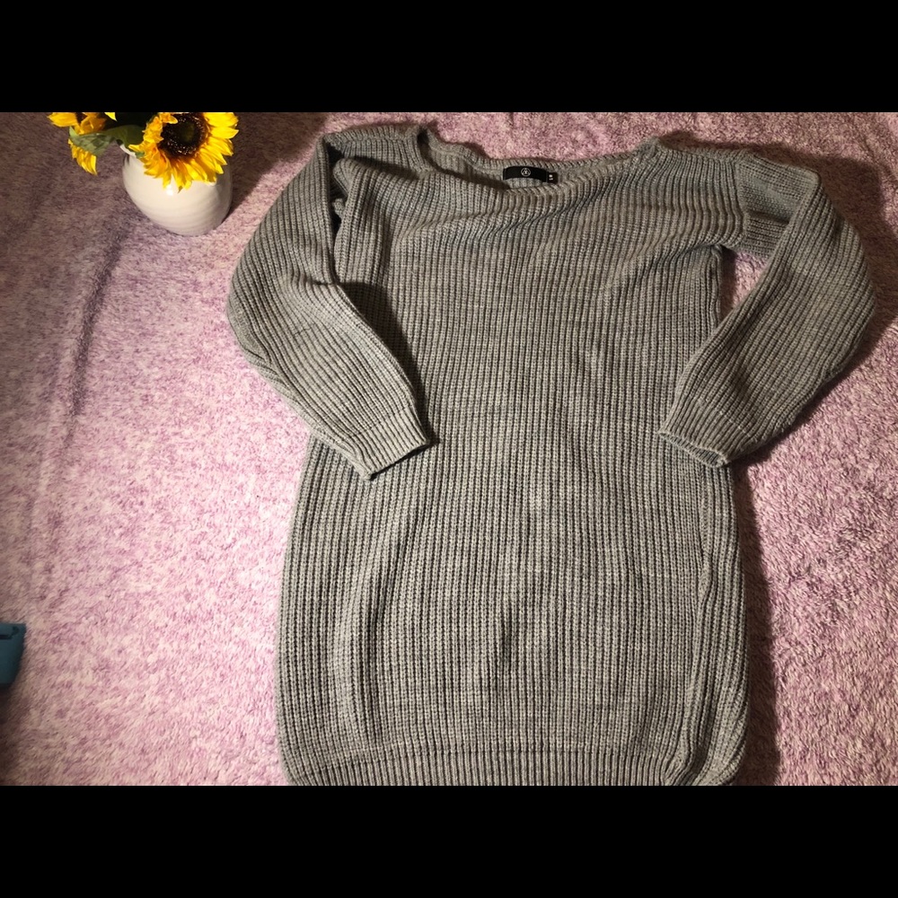 Off shoulder sweater dress miss guided